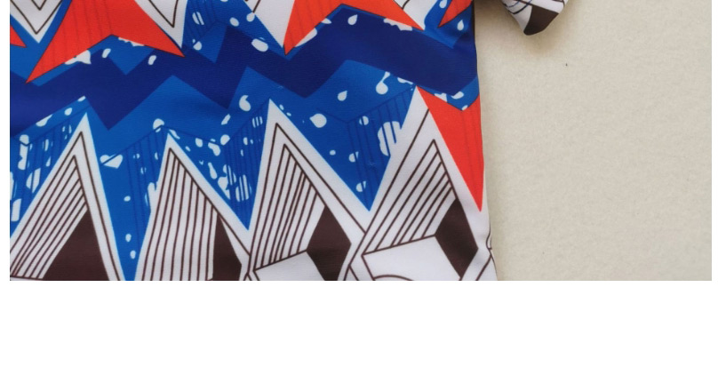 Fashion Color Oversized Printed Short-sleeved Split Swimsuit,Swimwear Sets