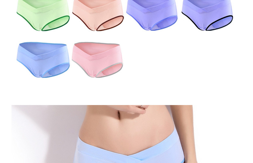 Fashion Skin + Blue + Purple Large Size U-shaped Pregnant Womens Underwear (three Packs),SLEEPWEAR & UNDERWEAR