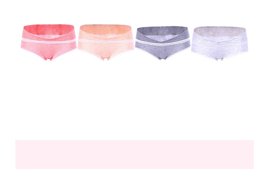 Fashion Pure Color Cotton Combination·4 Packs (four Packs) Low-waist Belly Lift Without Trace Large Size U-shaped Maternity Underwear,SLEEPWEAR & UNDERWEAR