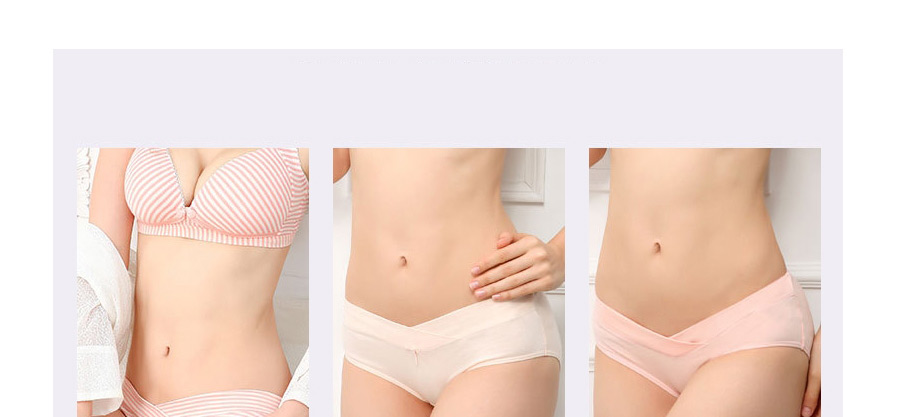 Fashion Pink Stripes Low-waist Cotton Belly Lift Seamless Large Size U-shaped Maternity Panties,SLEEPWEAR & UNDERWEAR