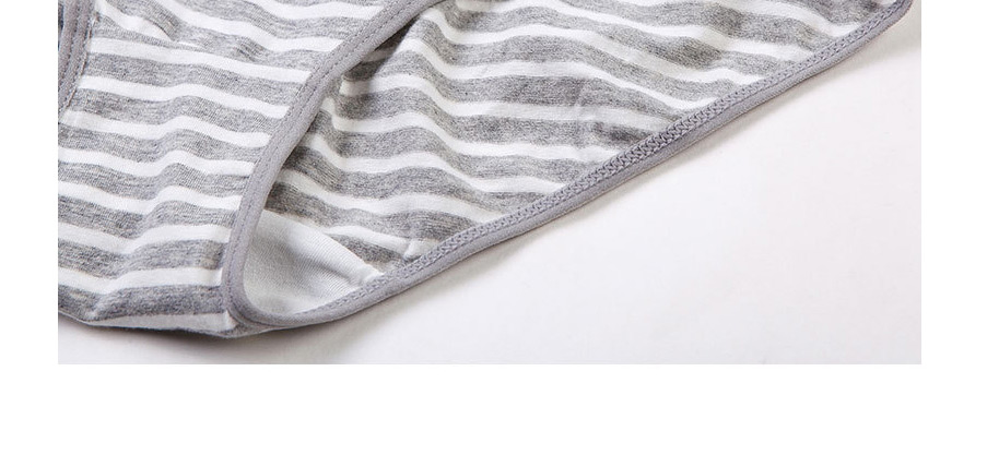 Fashion Thick Gray Stripes Low-waist Cotton Belly Lift Seamless Large Size U-shaped Maternity Panties,SLEEPWEAR & UNDERWEAR