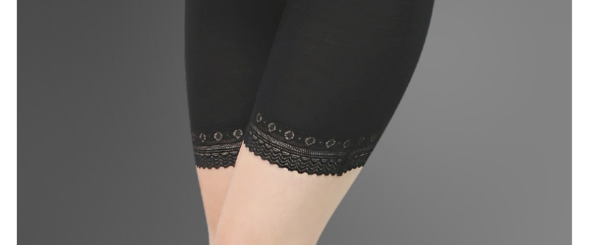 Fashion Flat Feet-black + White Two-piece Anti-glare Low-rise Lace Maternity Leggings,SLEEPWEAR & UNDERWEAR