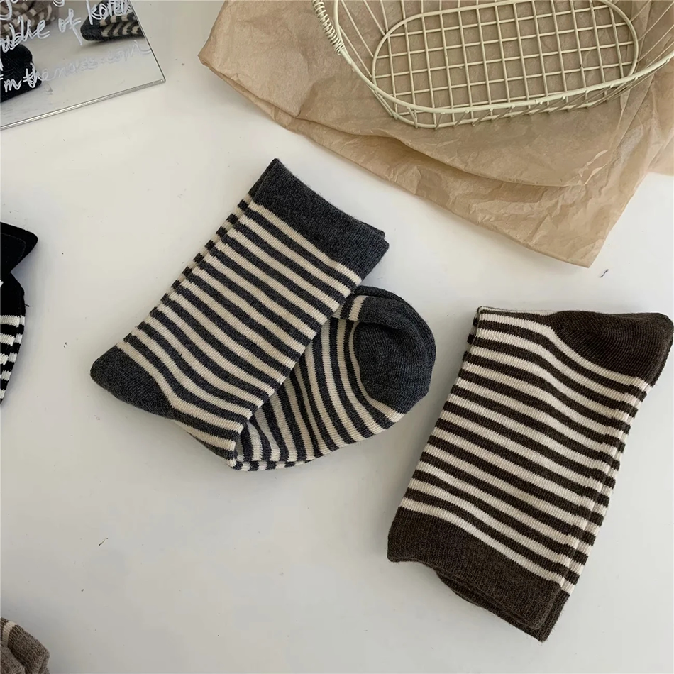 Fashion Black Striped Cotton Socks,Fashion Socks