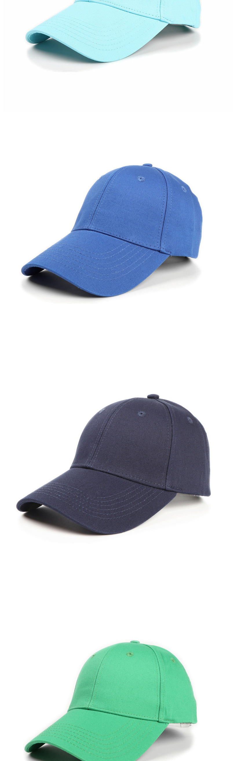 Fashion Navy Blue Cotton Hard Top And Long Brim Baseball Cap,Baseball Caps