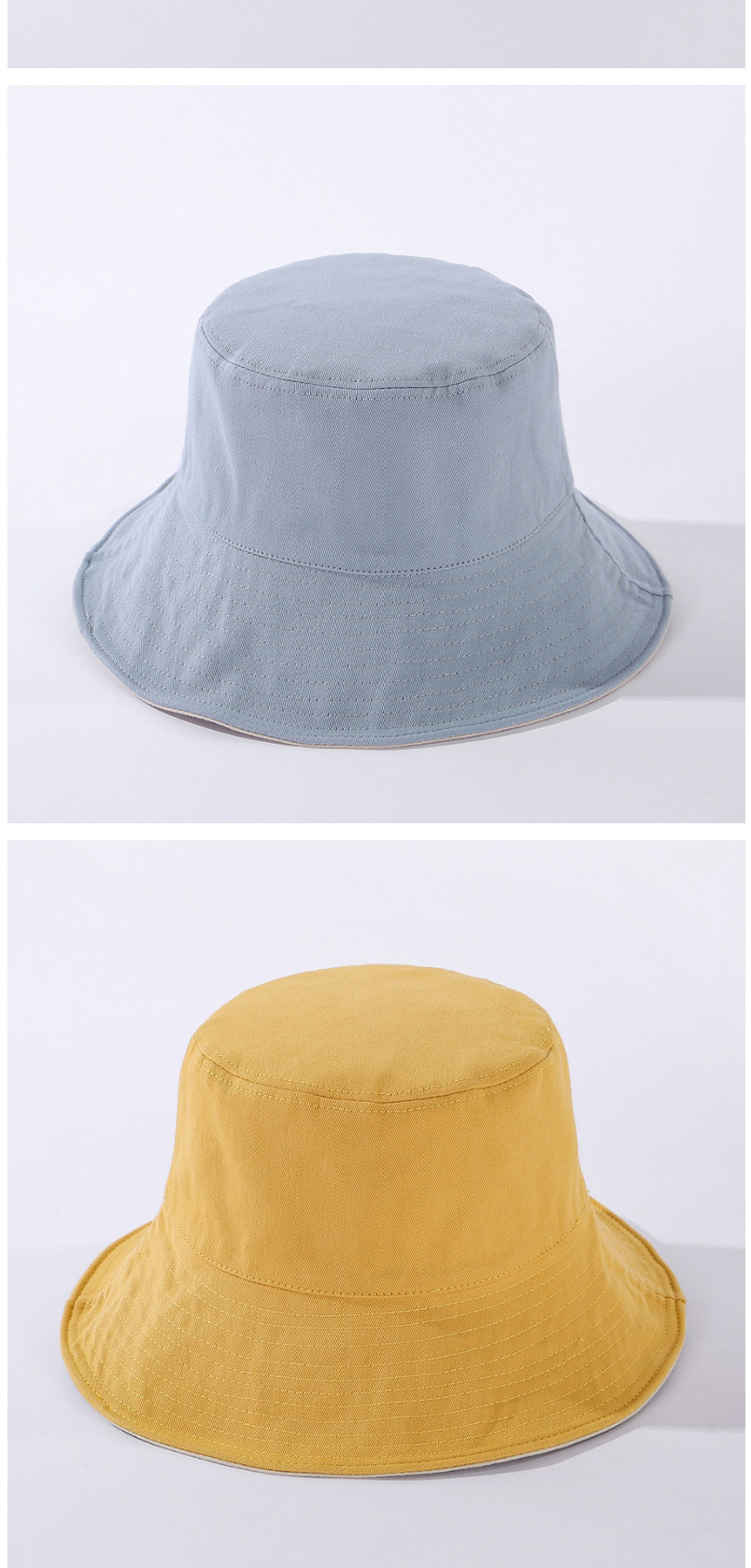 Fashion Khaki Double-sided Solid Color Cotton Sunshade Fisherman Hat,Beanies&Others