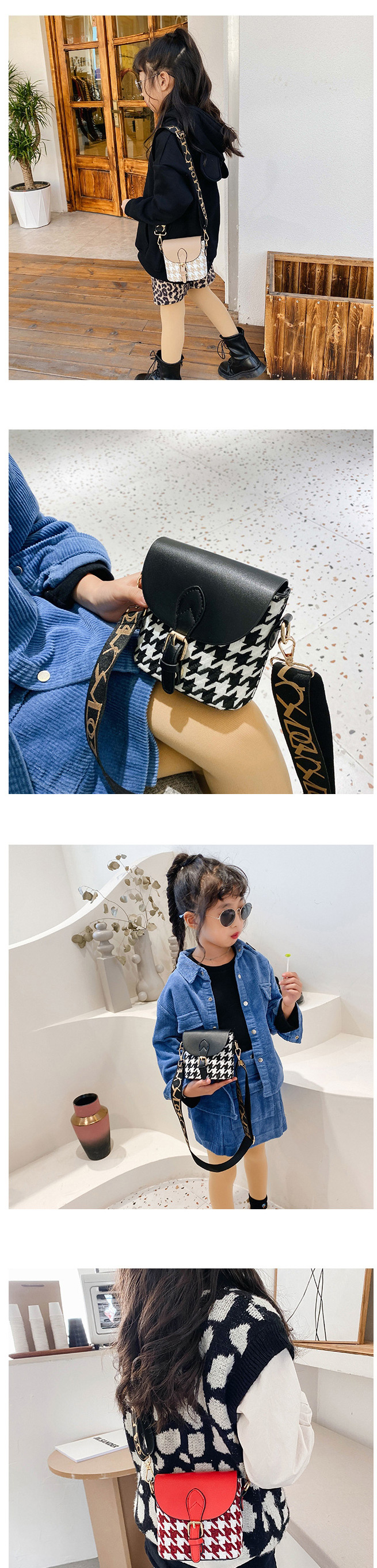Fashion Khaki Childrens Single Shoulder Messenger Bag With Lattice Belt Buckle,Shoulder bags
