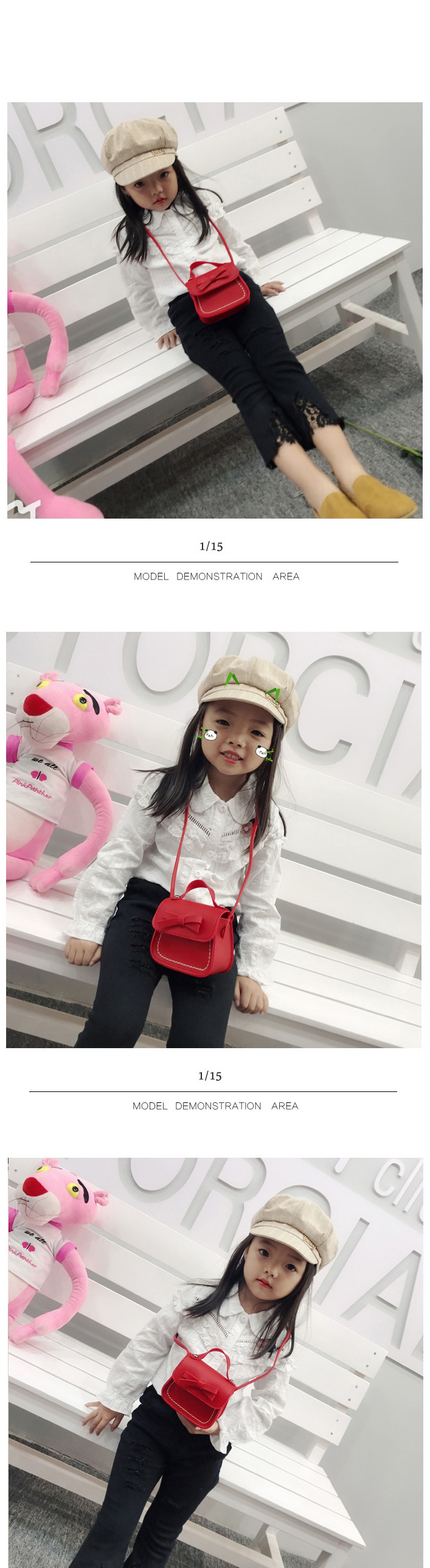 Fashion Pink Bowknot Flap Childrens Shoulder Messenger Bag,Shoulder bags