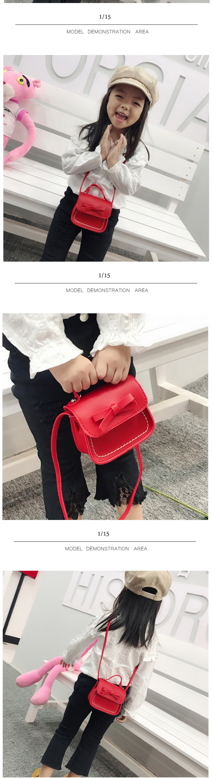 Fashion Red Bowknot Flap Childrens Shoulder Messenger Bag,Shoulder bags