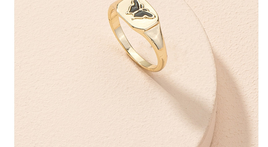 Fashion Gold Color Butterfly Alloy Drop Oil Geometric Ring,Fashion Rings