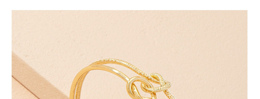 Fashion Gold Color Double Knot Buckle Alloy Open Bracelet,Fashion Bangles