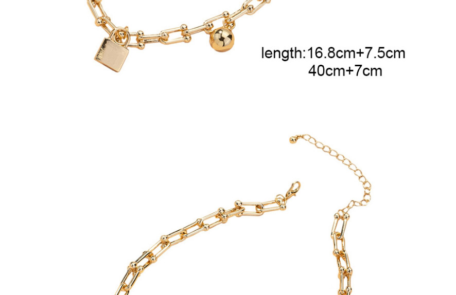 Fashion Bracelet U-shaped Lock Small Lock Alloy Pendant Multi-layer Necklace Bracelet,Fashion Bracelets