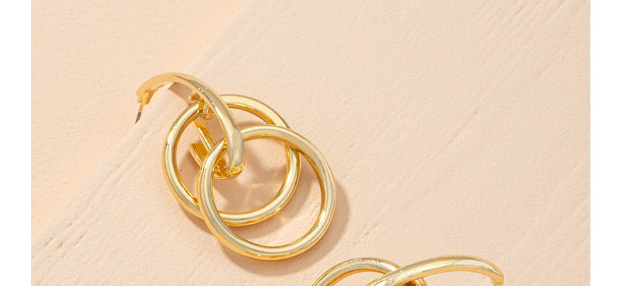 Fashion Gold Color Geometric Circle Alloy Multilayer Earrings,Stud Earrings