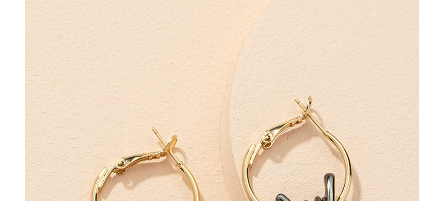 Fashion Gold Color Spiral Hit And Gold Contrast Earrings,Hoop Earrings