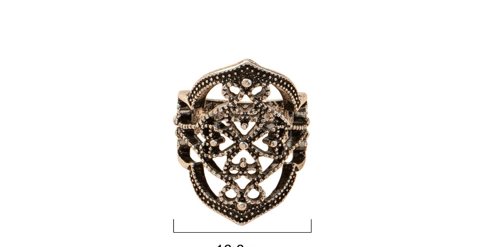 Fashion Black Distressed Alloy Hollow Geometric Ring,Fashion Rings