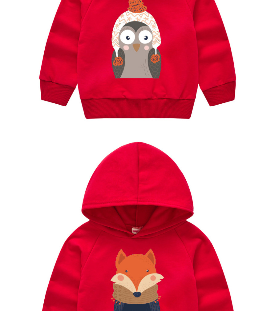 Fashion Red 10 Printed Long-sleeved Childrens Hoodie,Kids Clothing