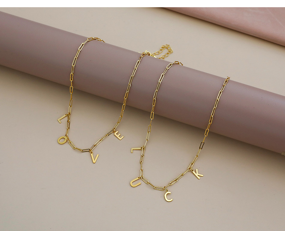 Fashion F Copper Letter Pendant Accessories,Necklaces