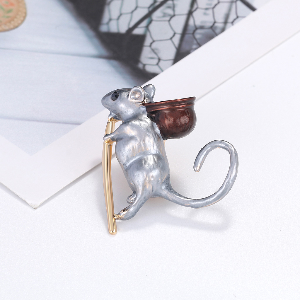 Fashion Gray Blue Alloy Mouse Brooch,Korean Brooches
