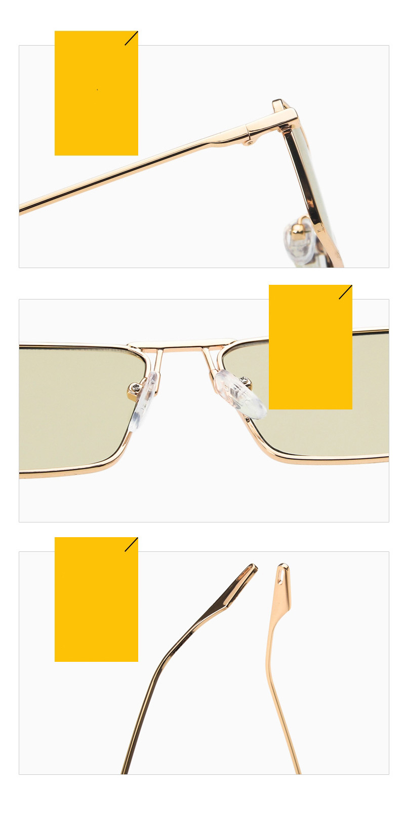 Fashion Black Frame Gray Piece Metal Small Frame Uv Protection Sunglasses,Women Sunglasses