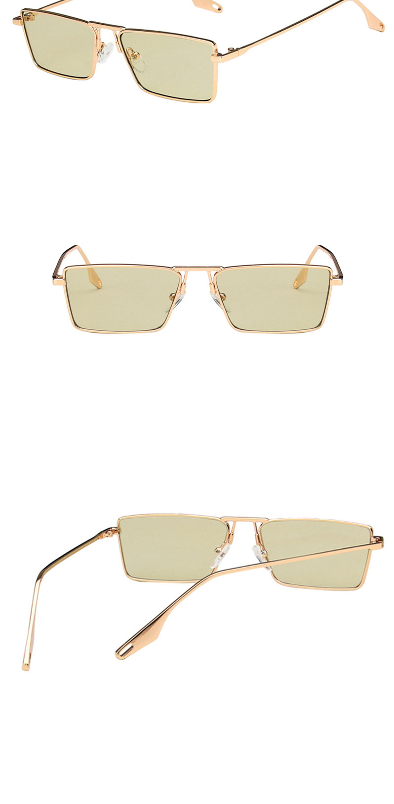 Fashion Golden Frame Deep Tea Metal Small Frame Uv Protection Sunglasses,Women Sunglasses