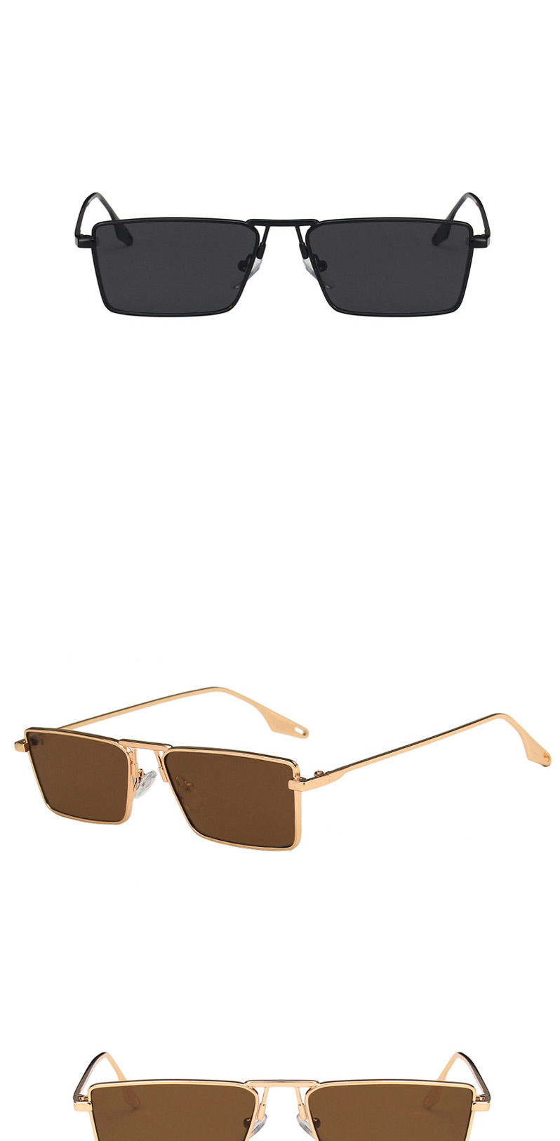 Fashion Black Frame White Film Metal Small Frame Uv Protection Sunglasses,Women Sunglasses