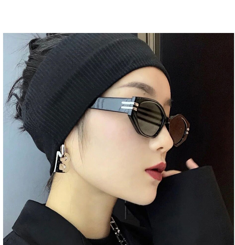 Fashion Bright Black All Gray Small Frame Resin Uv Protection Sunglasses,Women Sunglasses