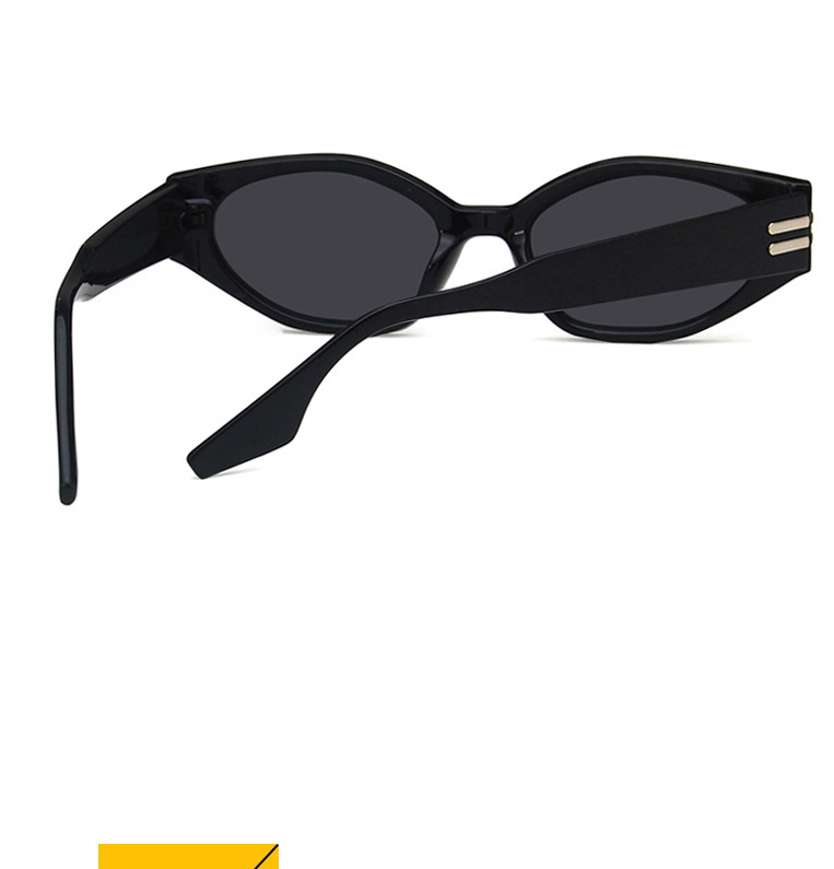 Fashion Bright Black All Gray Small Frame Resin Uv Protection Sunglasses,Women Sunglasses