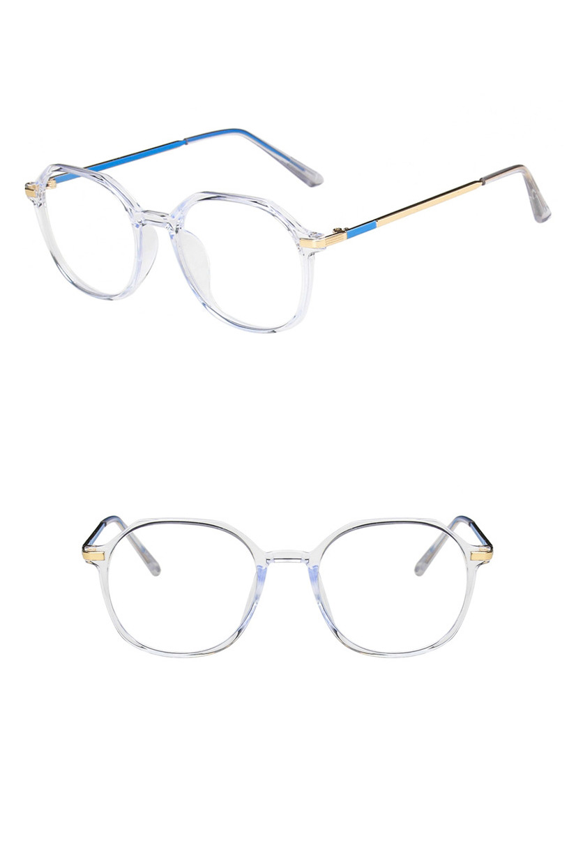 Fashion Transparent Gray Anti-blue Light Irregular Large Frame Flat Lens,Fashion Glasses