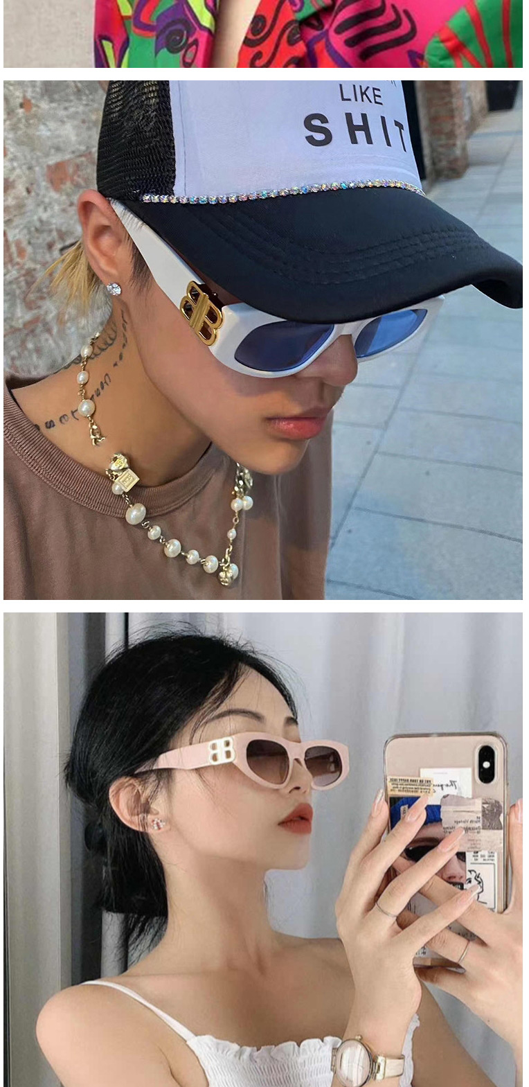 Fashion Tangerine Powder Double Tea Resin Small Frame Uv Protection Sunglasses,Women Sunglasses