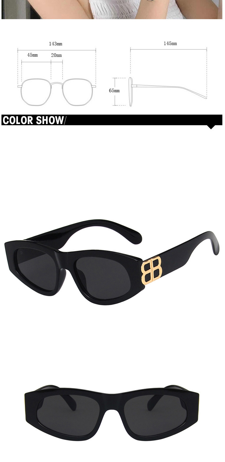 Fashion Leopard Print All Gray Resin Small Frame Uv Protection Sunglasses,Women Sunglasses