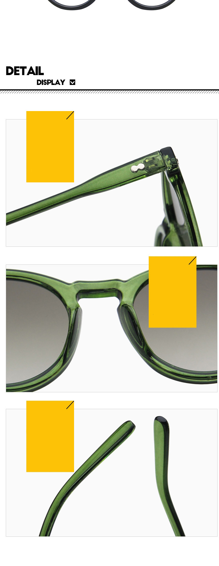 Fashion Olive Green Double Green Small Frame Rice Nail Resin Round Sunglasses,Women Sunglasses