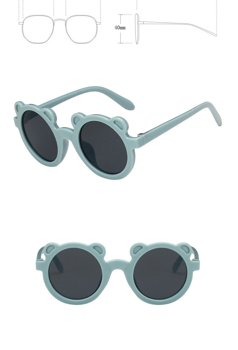 Fashion Light Blue Gray Flakes Bear Resin Children Sunglasses,Women Sunglasses