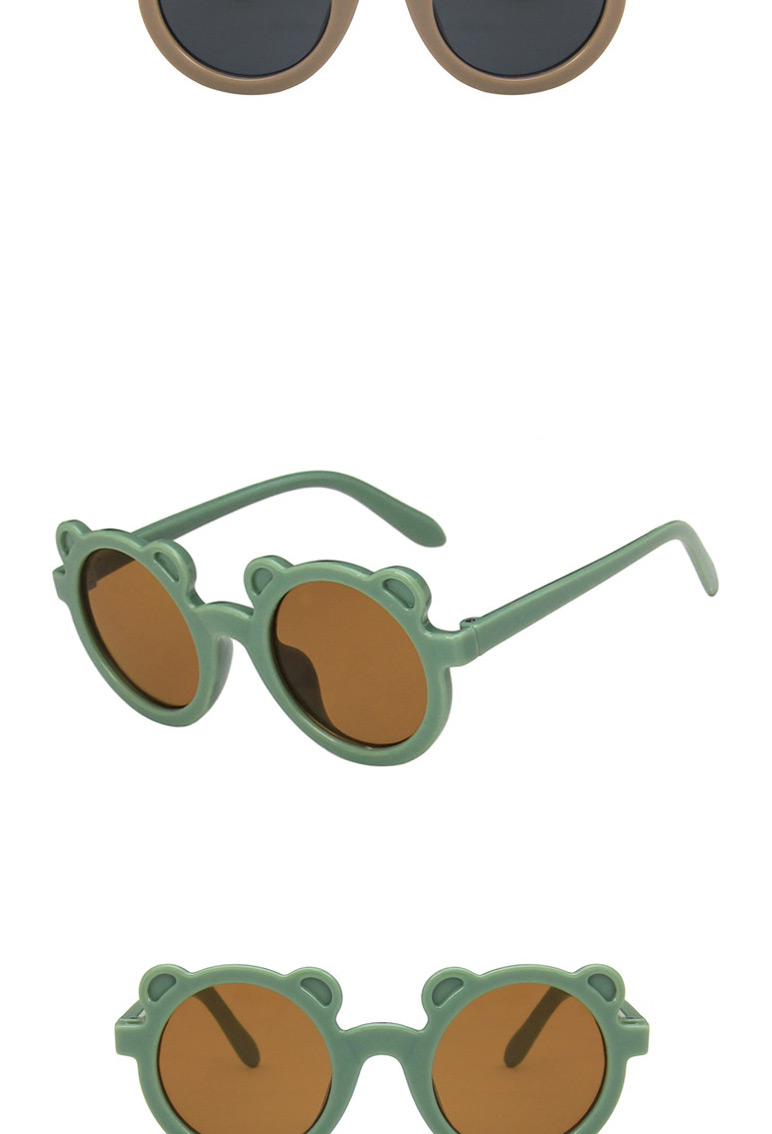Fashion Light Green Tea Bear Resin Children Sunglasses,Women Sunglasses
