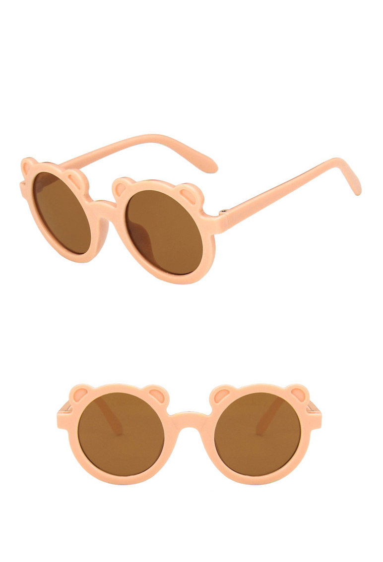 Fashion Dark Pink Gray Flakes Bear Resin Children Sunglasses,Women Sunglasses