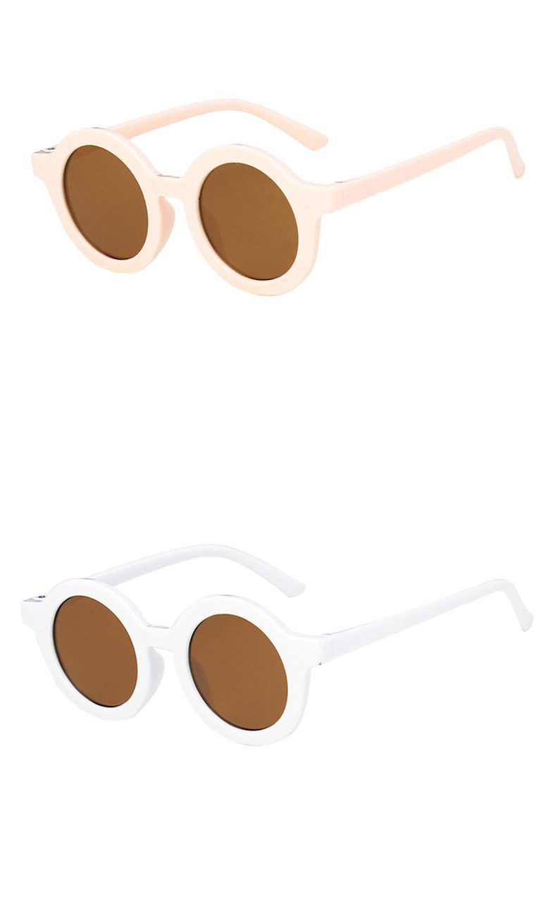Fashion Green Frame Tea Slices Round Resin Uv Protection Children Sunglasses,Women Sunglasses