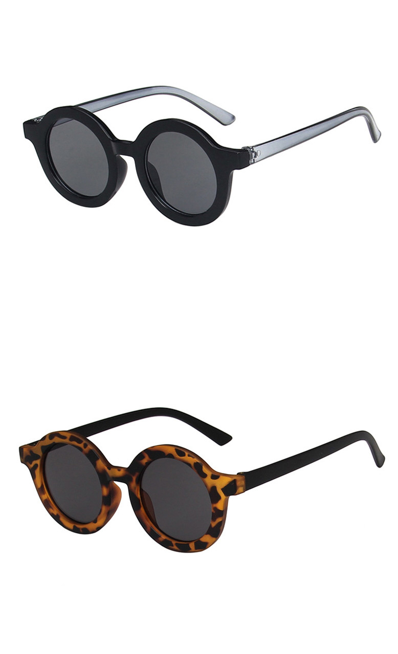 Fashion Bright Black And Gray Flakes Round Resin Uv Protection Children Sunglasses,Women Sunglasses