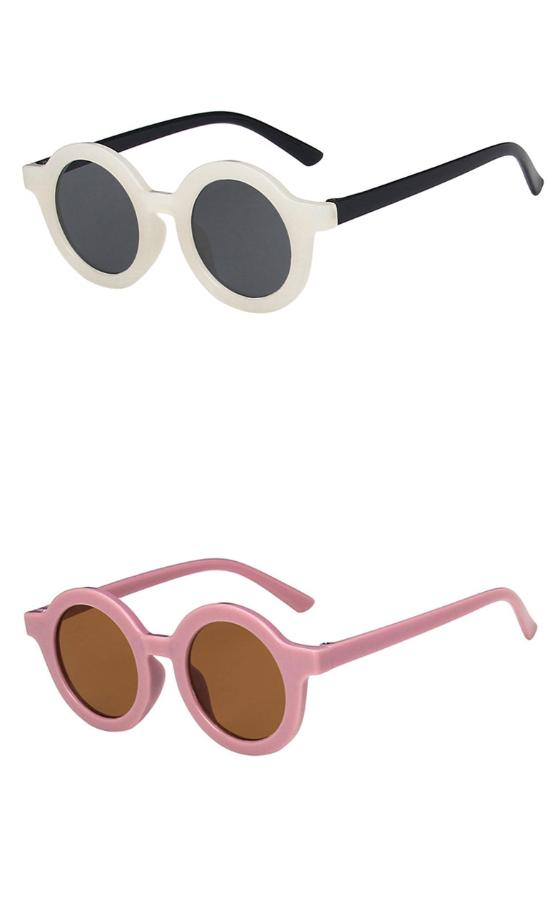 Fashion Jelly White Black Feet Round Resin Uv Protection Children Sunglasses,Women Sunglasses