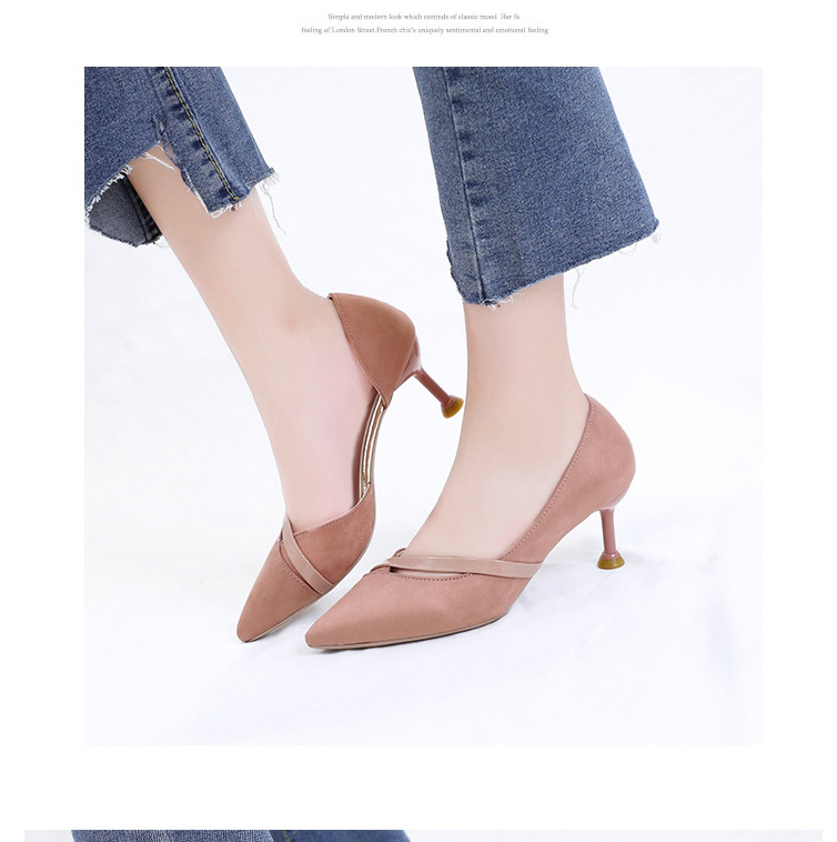 Fashion Pink Pointed Toe Wrapper Hollow Suede Non-slip Shoes,Slippers