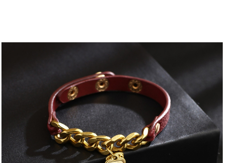 Fashion Brown Chain Key Pu Leather Alloy Stitching Bracelet,Fashion Bracelets