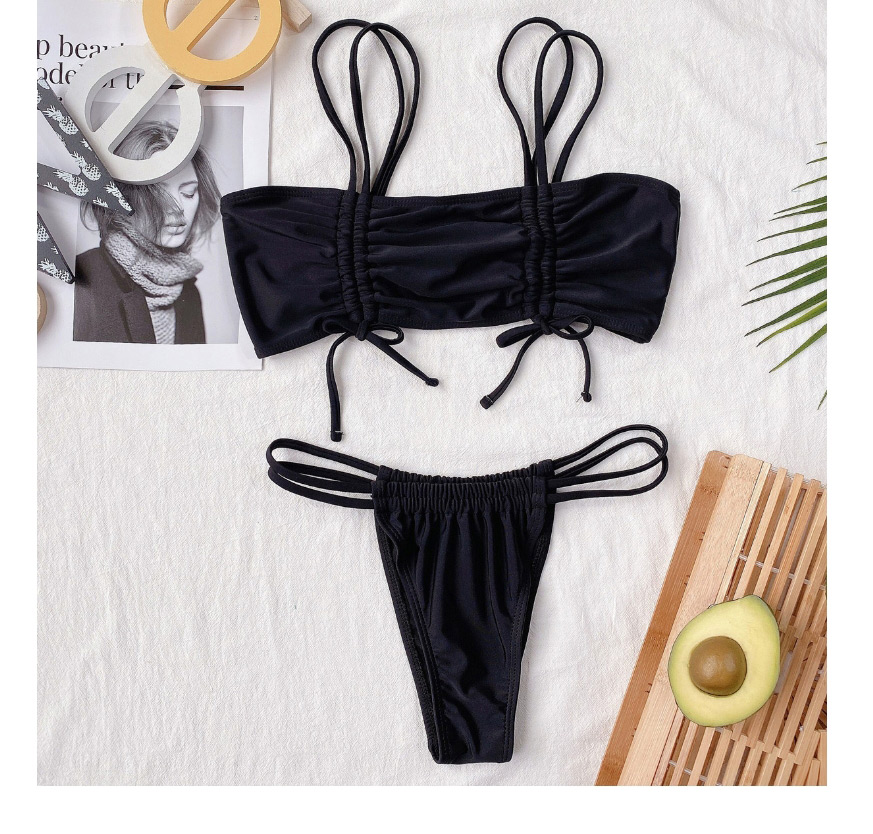 Fashion Lattice Lace-up Drawstring Split Swimsuit,Bikini Sets