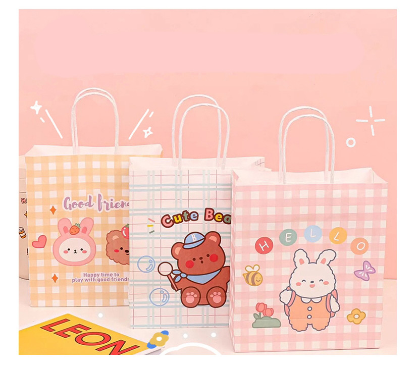Fashion Scooter Bear Printed Animal Large Portable Paper Gift Bag,Pencil Case/Paper Bags