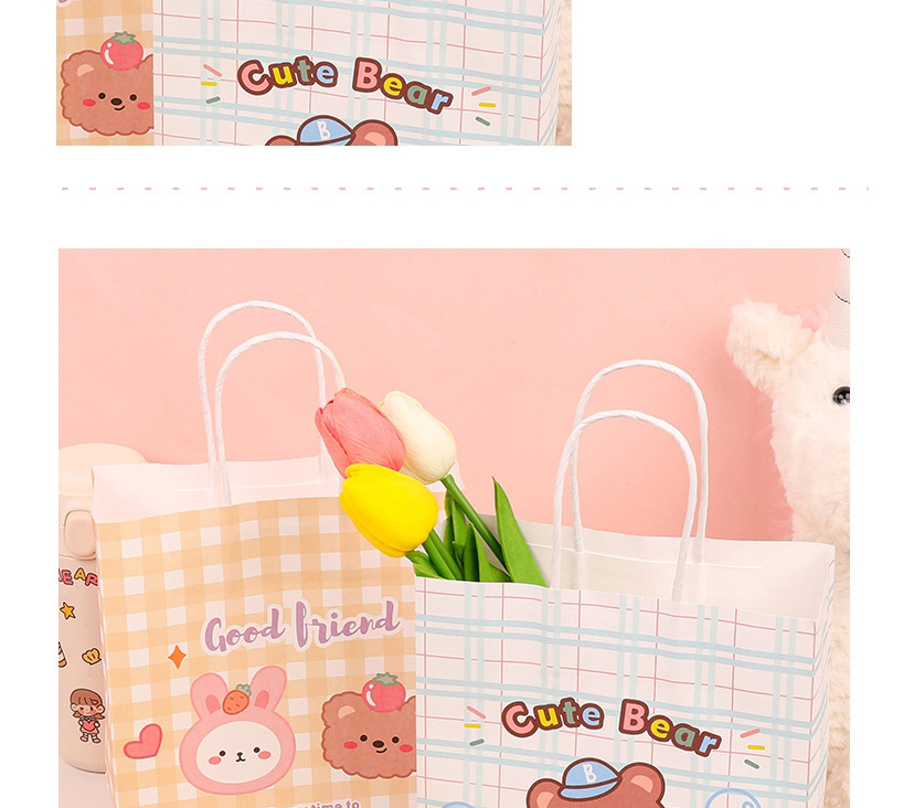 Fashion Girl White Rabbit Printed Animal Large Portable Paper Gift Bag,Pencil Case/Paper Bags