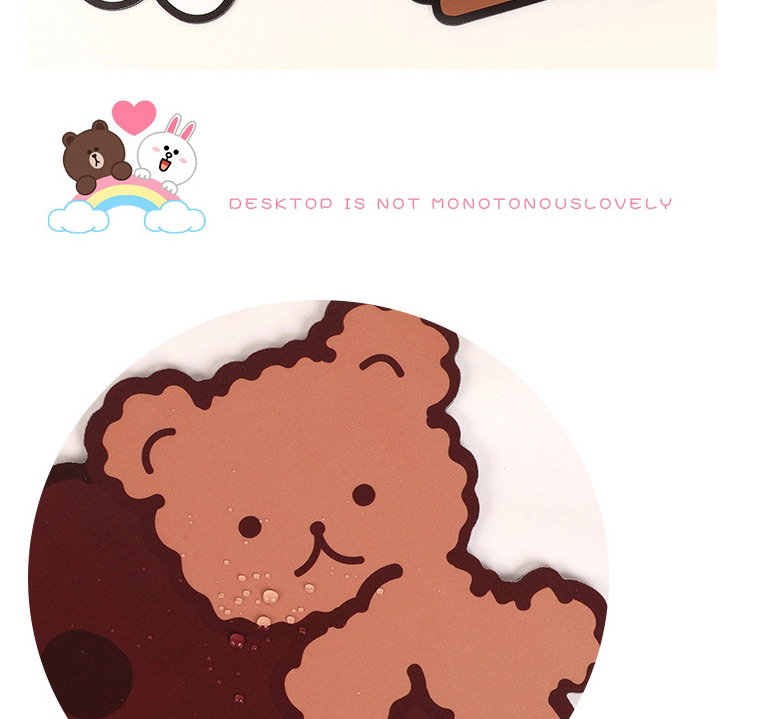 Fashion Modeling Mouse Pad-brown Bottom Selling Cute Bear Bear Desktop Non-slip Padded Mouse Pad,Computer supplies