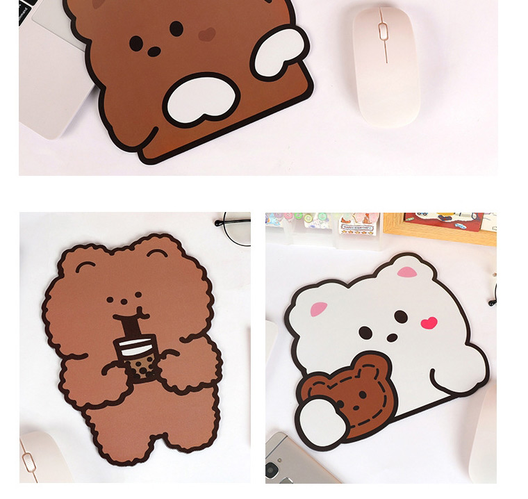 Fashion Two Pink Loving Puppies Bear Desktop Non-slip Padded Mouse Pad,Computer supplies