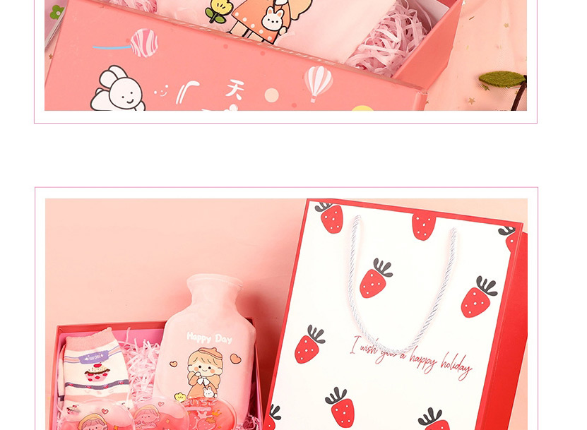 Fashion 9-piece Strawberry Set Surprise Birthday Gift With Silicone Print,Household goods