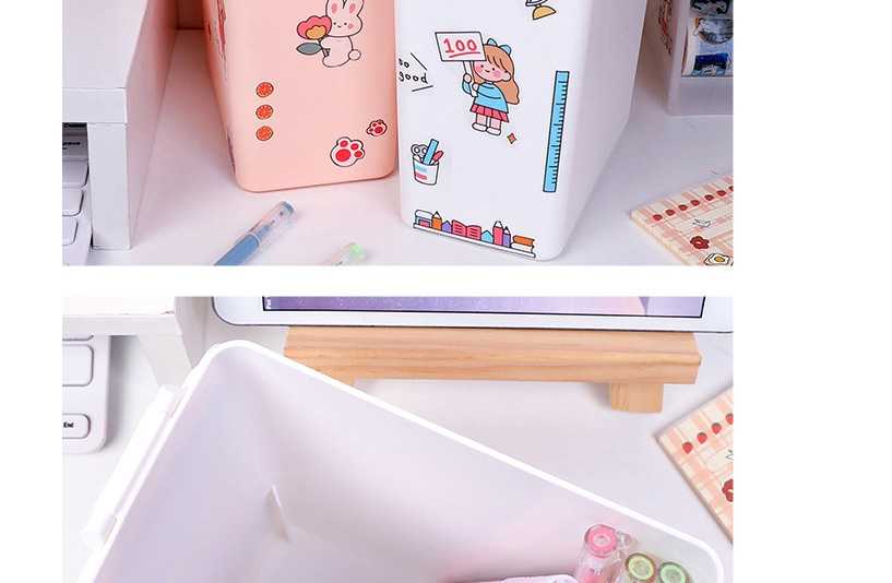 Fashion Pink Printed Desktop Mini Trash Can,Household goods