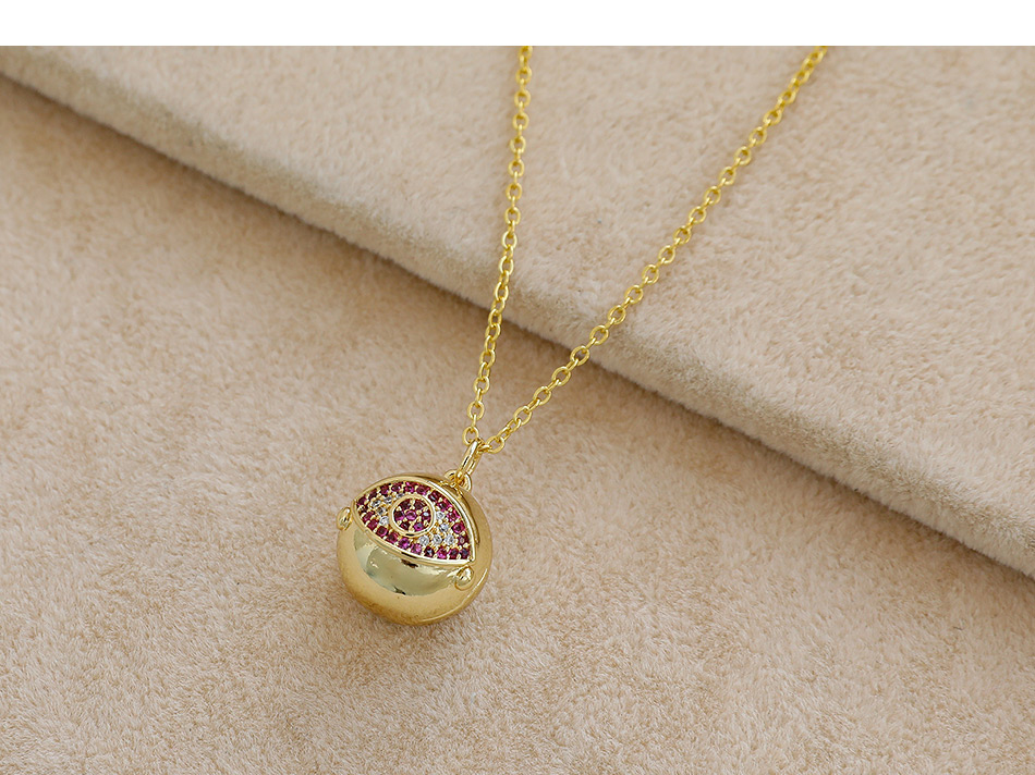 Fashion Red Copper Inlaid Zircon Eye Necklace,Necklaces