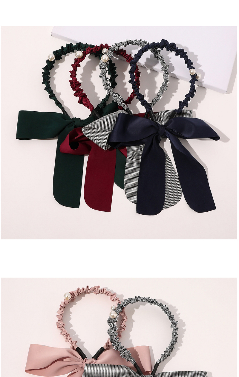 Fashion Black Bowknot Solid Color Braided Hair Pleated Headband,Hair Ring
