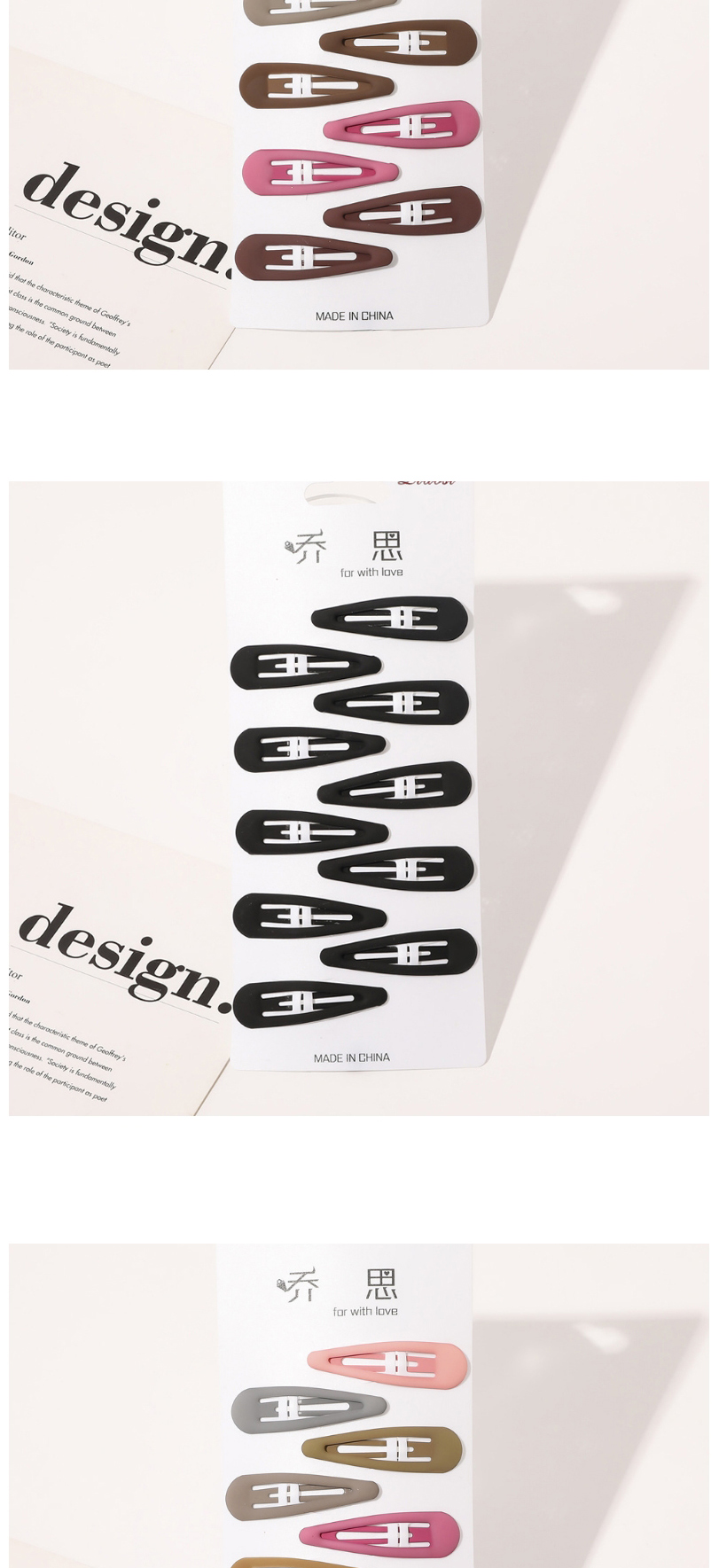 Fashion Five-pointed star hairpin set-polka dot macaron 6 colors Metal Paint Geometric Hollow Hairpin Set,Hairpins
