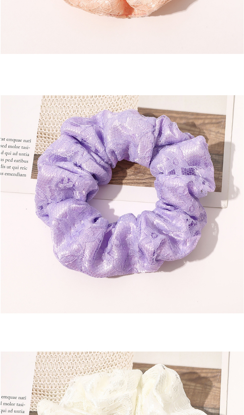 Fashion Sky Blue Lace Double Stitching Printed Large Intestine Ring Hair Rope,Hair Ring