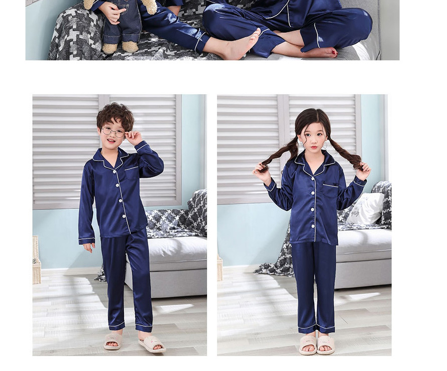 Fashion Children S Blue Baby Rabbit Long-sleeved Pajamas Ice Silk Printed Cardigan Thin Parent-child Home Wear Pajamas,CURVE SLEEP & LOUNGE
